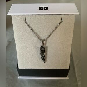 Stainless Steel Horn Pendant on Rolo Chain 22”
